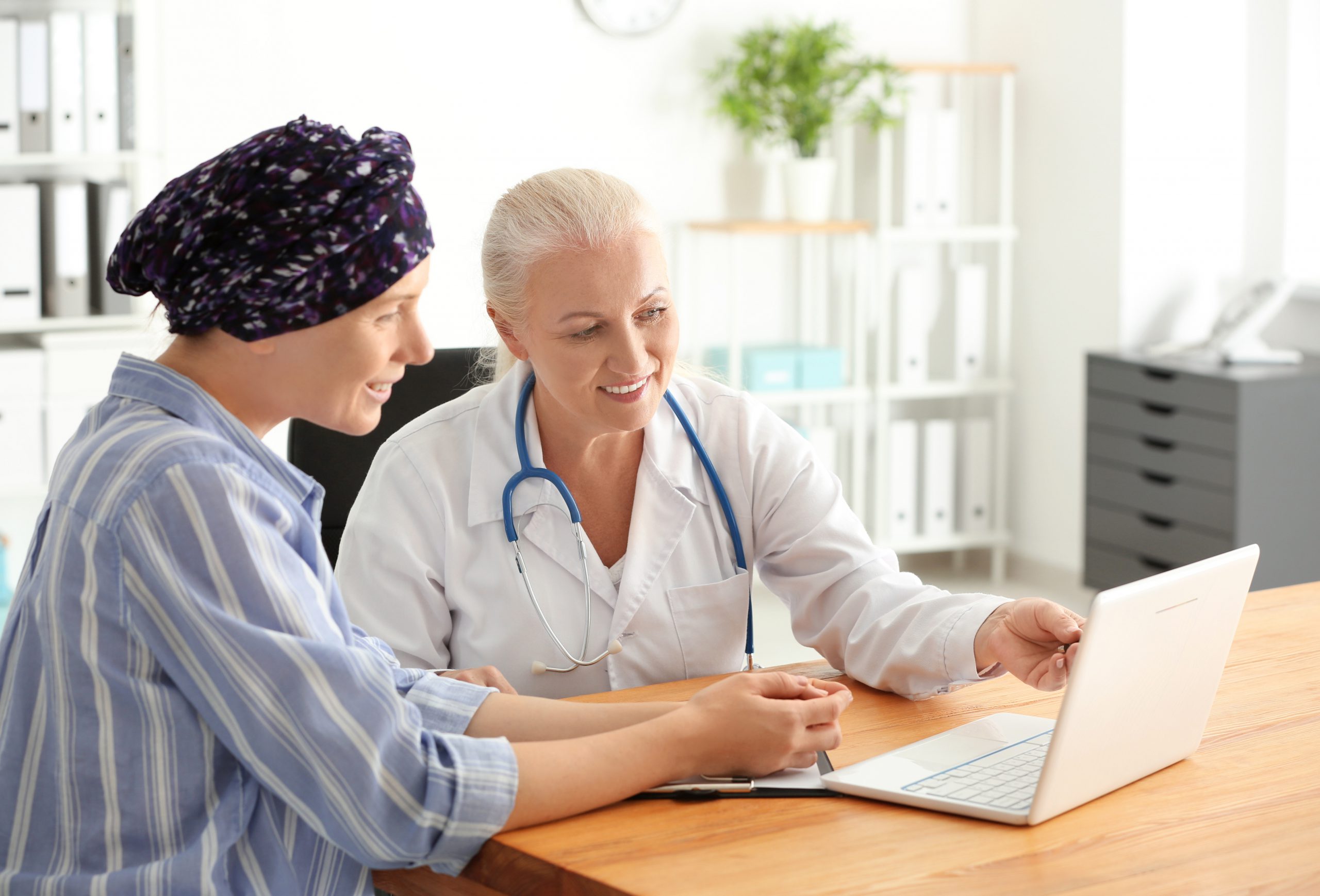 doctor in consultation with an oncology patient