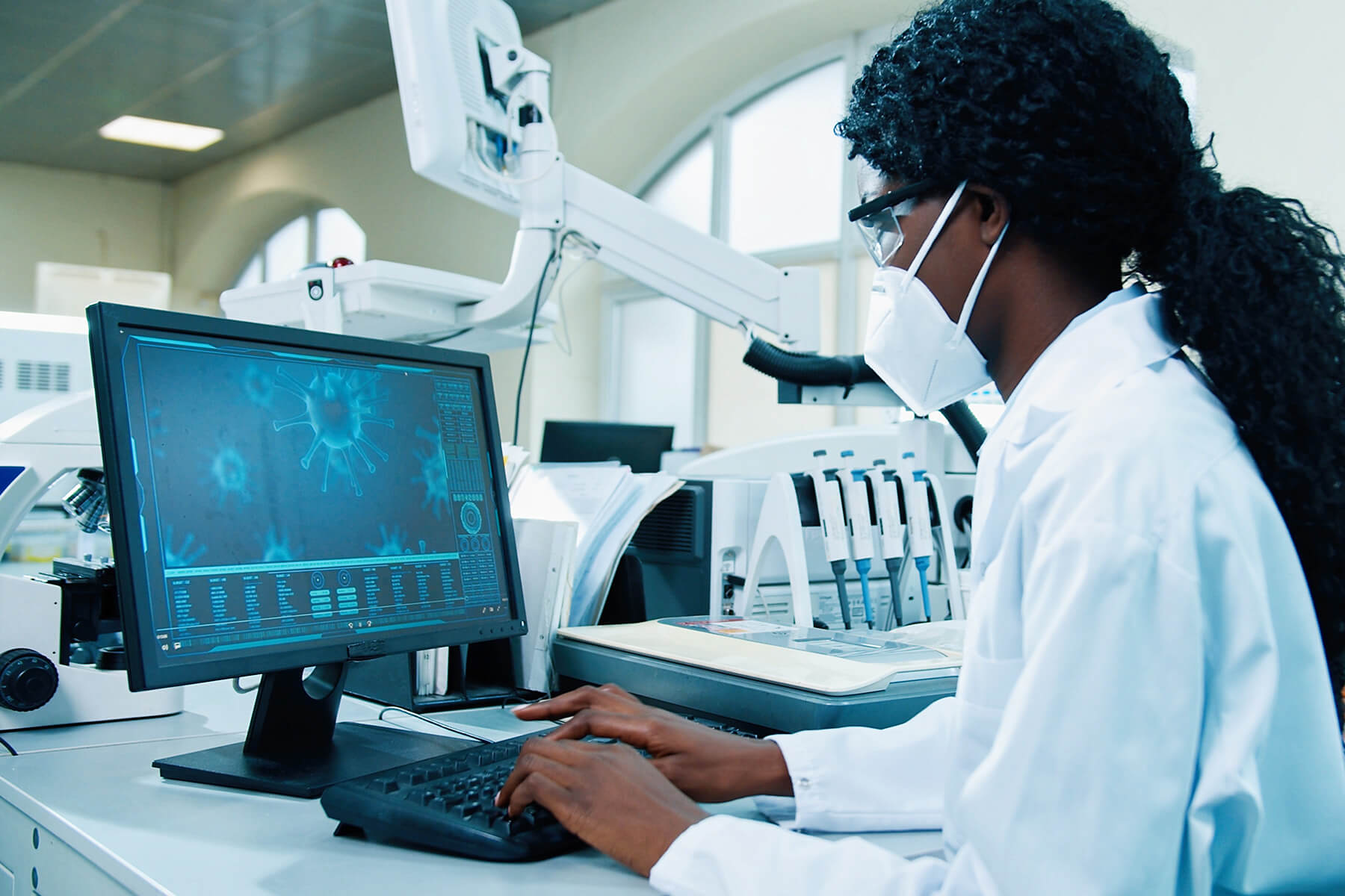 Female scientist in a lab